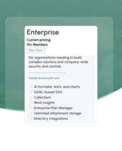 Smartsheet Enterprise plan features