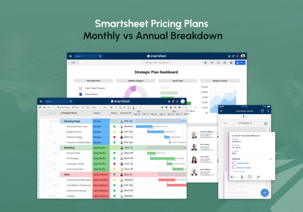 Smartsheet Pricing Plans updated