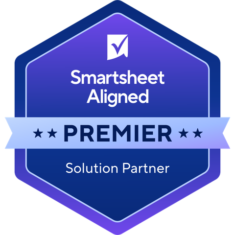 Smartsheet Aligned Premier Solution Partner badge